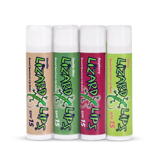 Lizard Lips SPF 15 Lip Balm (4 Flavor Variety)