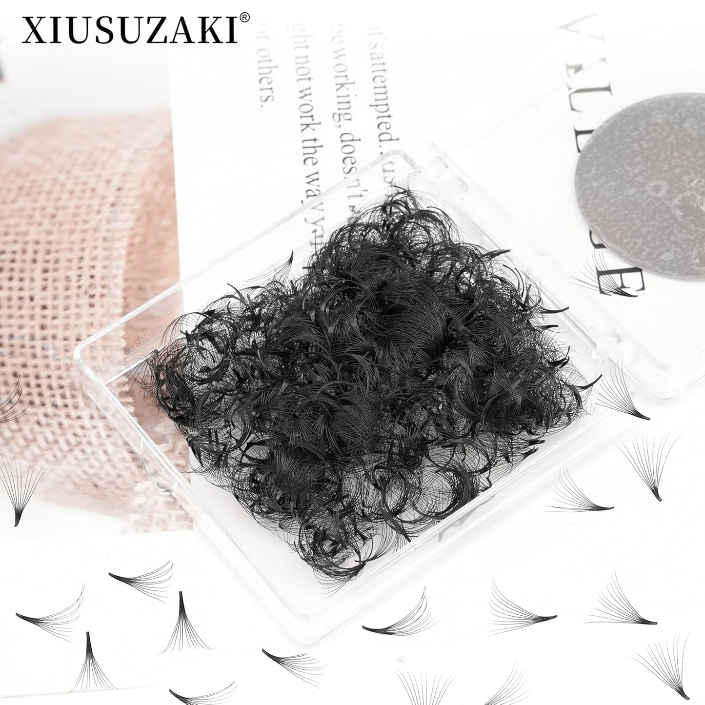 Premade Fans Eyelash Extensions 600 Fans 14D Volume Lash Extensions 0.03 Thickness Eyelash Extension C Curl Premade Lash Fans Mix 8-15mm Fluffy Soft Handmade Loose Fan(600Fans-14D-0.03-C,8-15mm)