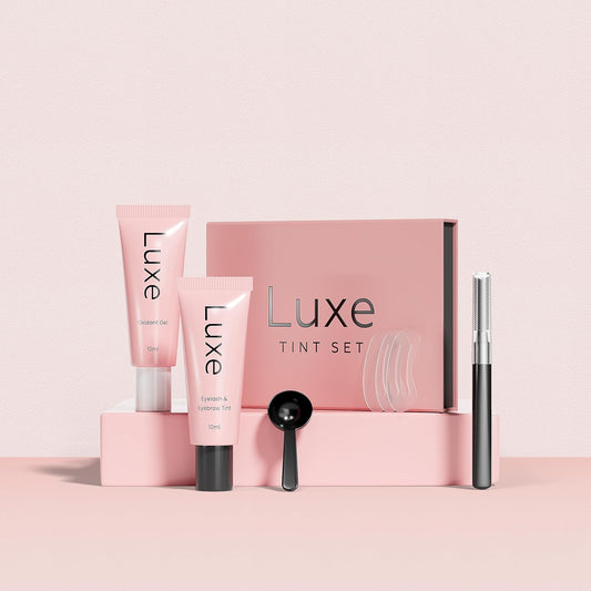 Luxe Cosmetics - Brown Color Set for Lashes and Brows - Long Lasting Temporary Color (Up to 4 Weeks) - Vegan & Cruelty-Free - for Salon & Home Use