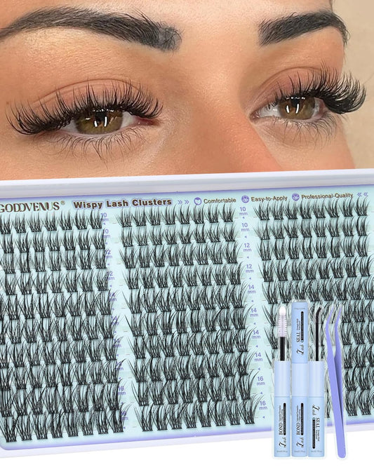 Wispy Lash Clusters Kit Eyelash Clusters Natural Cluster Eyelash Extensions Kit 10-16mm CC Curve Lash Extension Kit For DIY