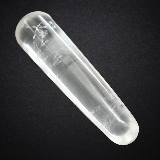 Amazing Gemstone Clear Quartz Crystal Wand Massage Stick - Pelvic Wand Gua Sha for Adults - Crystals and Healing Stones Massage Wands for Adults Gifts (Smooth)