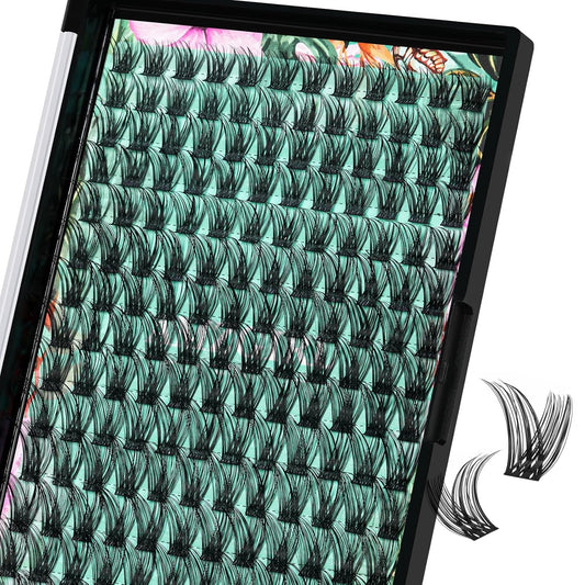 Lash Clusters Wet Look 168Pcs Eyelash Cluster Ultra-Thin Lash Band Eyelashes Extensions Spiky Anime Wide Span Lashes(Hollyhock,D-Mix10-18mm)