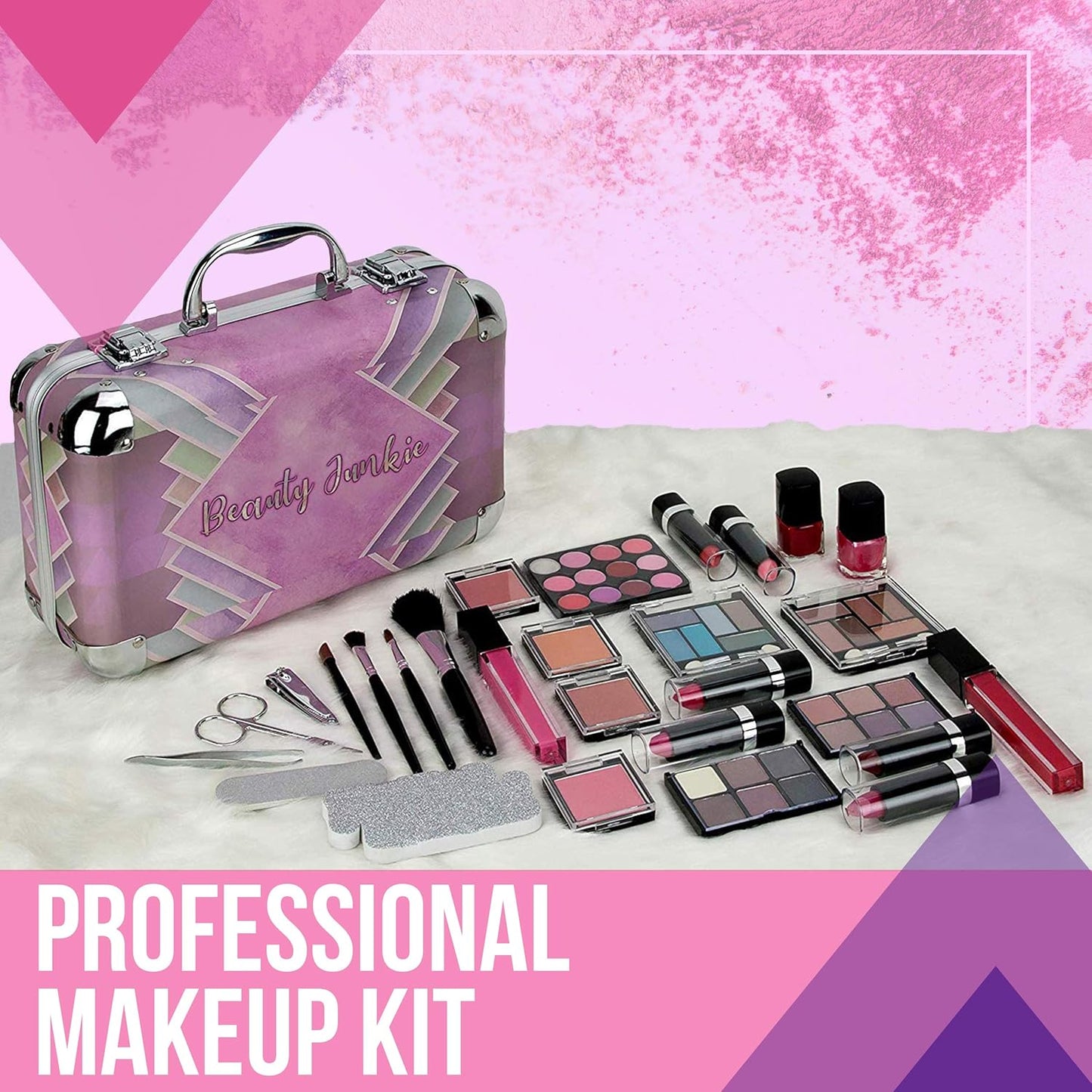 Starter Carry-All Teen Makeup Kit Gift Set, Pink, 1 Count