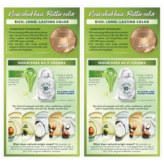 Garnier Hair Color Nutrisse Nourishing Creme, 93 Light Golden Blonde (Honey Butter) Permanent Hair Dye, 2 Count (Packaging May Vary)