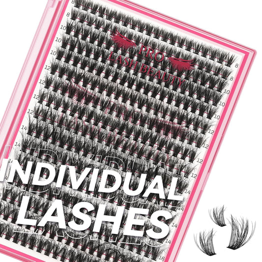 Lash CIusters 320Pcs Individual Lashes 3D Fluffy Cluster Lashes Natural Look Eyelash Clusters Faux Mink Wispy Lashes 40D-D Mixed DIY Lash Extension (3D Fluffy-40D-D,8-16mix)
