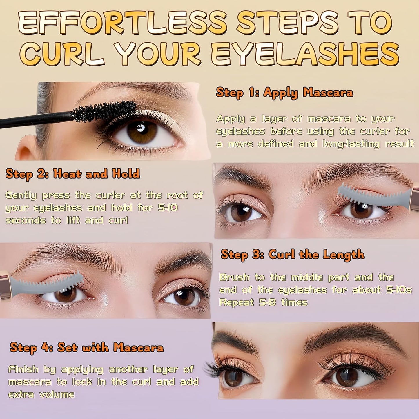 2025 Upgraded Heated Eyelash Curler - 2-in-1 USB Rechargeable Electric Eyelash Curler & Eyebrow Trimmer, Fast Heating in 6s, Anti-Burn Design, 24H Long-Lasting Effect, Gift for Women (Purple)