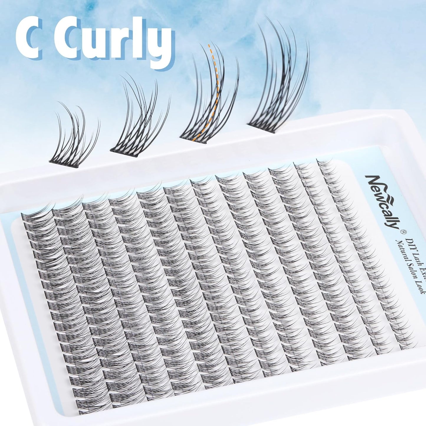 Natural Lash Clusters DIY Lash Extension Wispy Eyelash Clusters C-curly Cluster Eyelash Extension 10-14MM Individual Lashes Eyelash Extension Faux Mink Lash Clusters by Newcally
