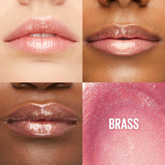 Maybelline Lifter Gloss, Hydrating Lip Gloss with Hyaluronic Acid, High Shine for Plumper Looking Lips, Brass, Pink Neutral, 0.18 Ounce