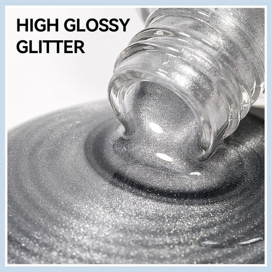 MIZHSE Quick Dry Cat Eye Nail Polish, Sliver Magnetic Nail Polish with Magnet, Air Drying Fast Nail Lacquer 15ml Cateye Effect for Women Girl Non-Gel Nail Art Manicure DIY Home