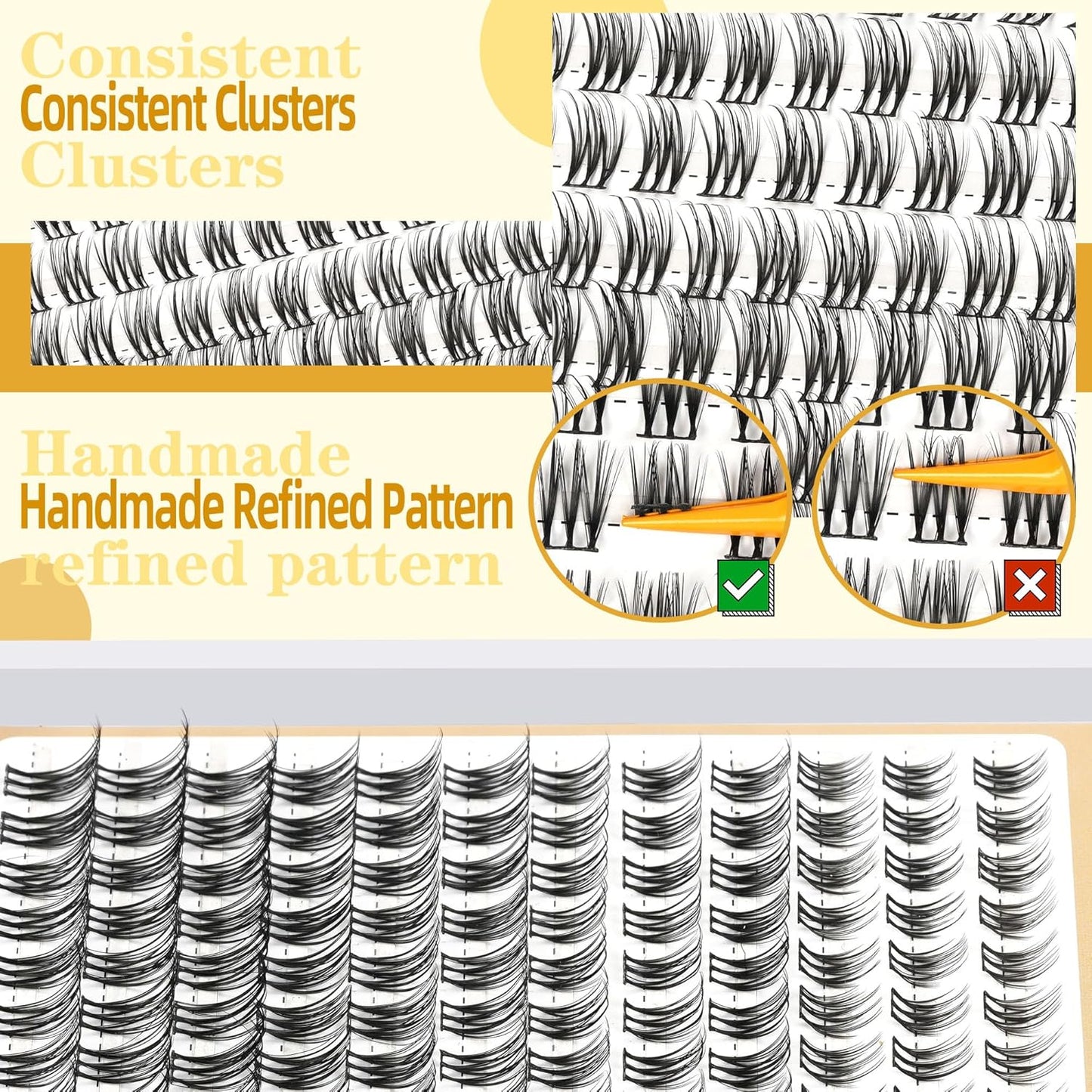 Eyelash Clusters 10-18mm Lash Clusters Wispy Kit D Curl DIY Cluster Lash Extension Kit Individual Lashes Kit With Bond & Seal, Glue Remover, Tweezers(LF04 Lashes Set)