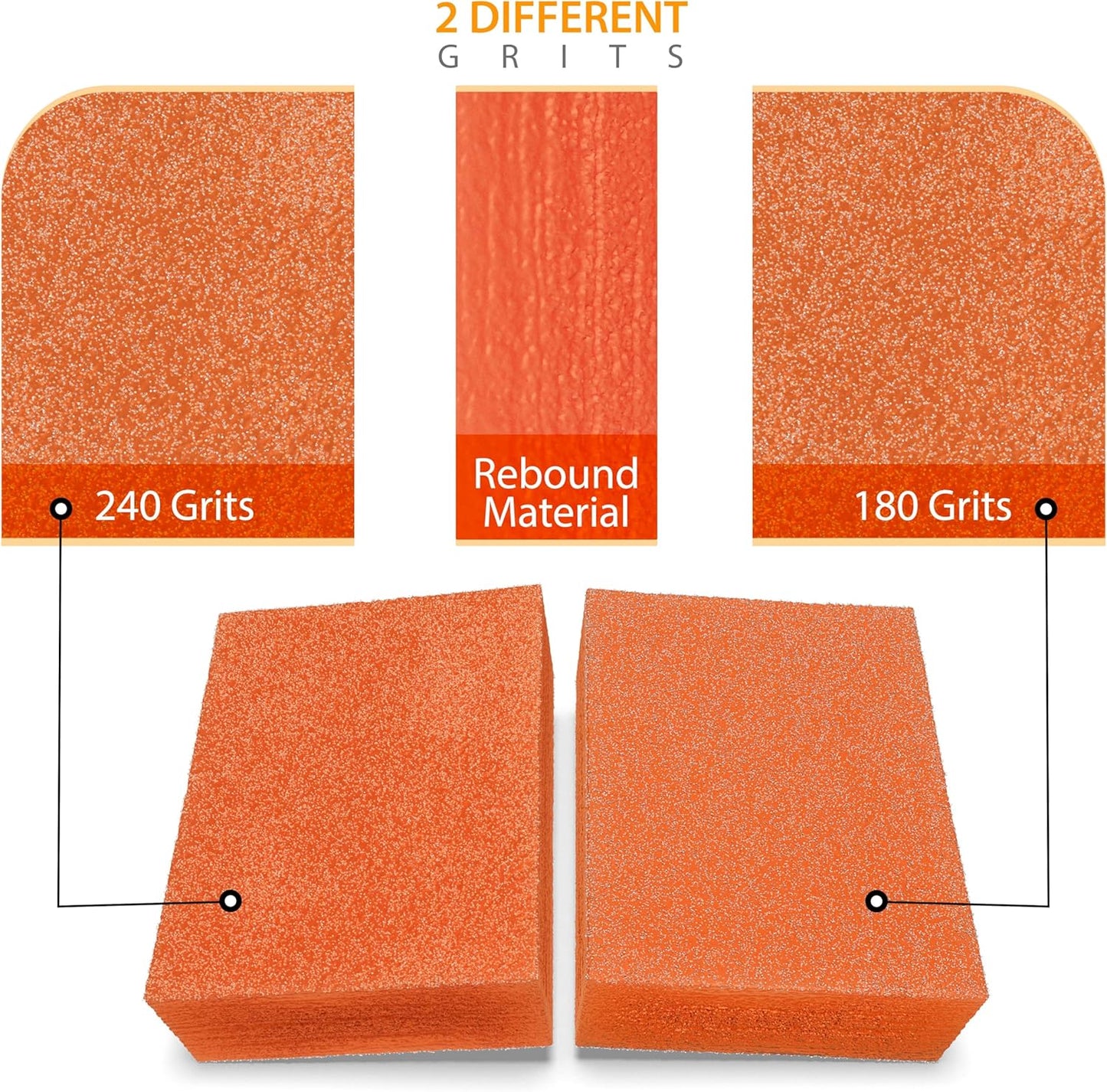 Moray Mini Nail Buffer Blocks - 180/240 Grit Professional Salon Orange Buffers - Buff Nails Prior to Application of Gel Polish, 50 Count