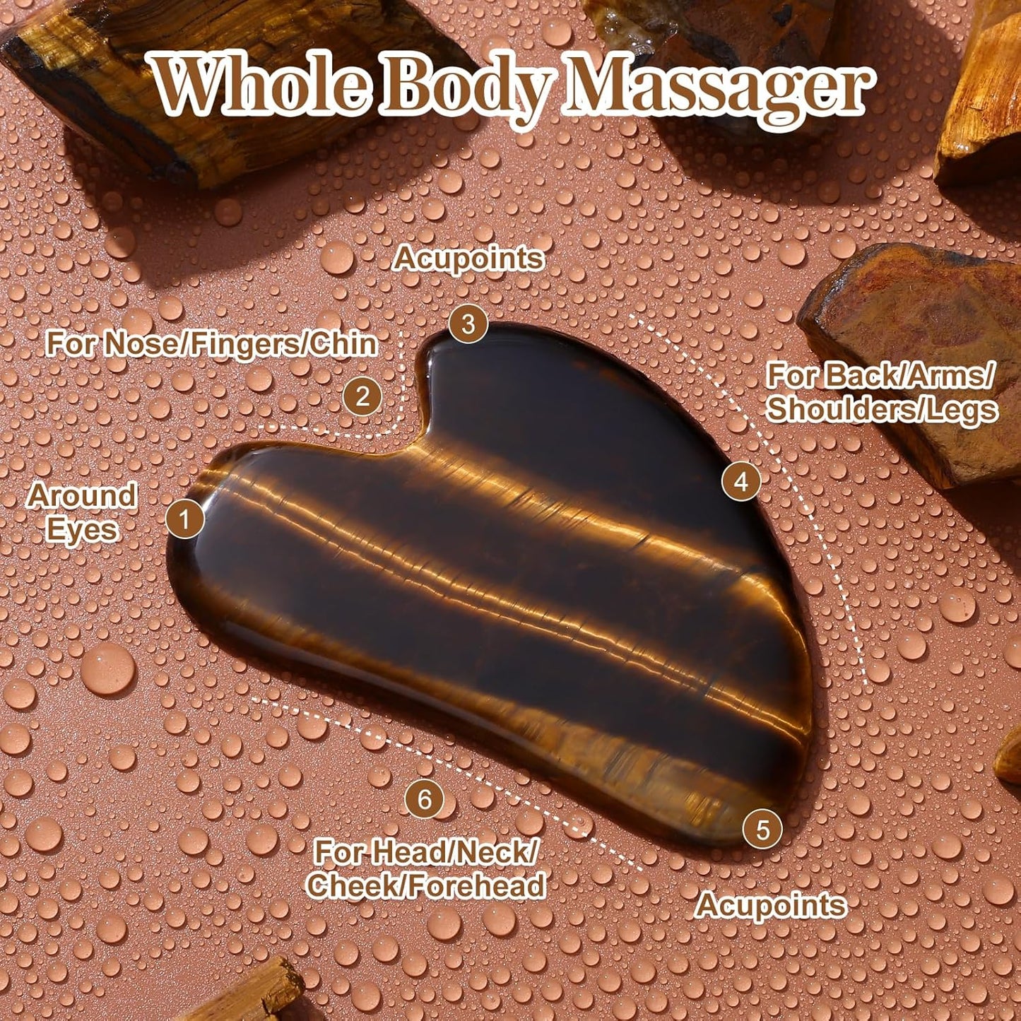 Gua Sha Facial Tools Gua Sha Jade Stone for Face Skincare Facial Body Tensions Reduce Puffiness Yellow