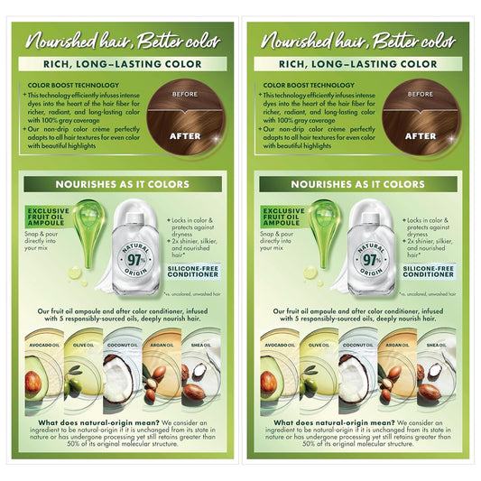 Garnier Hair Color Nutrisse Nourishing Creme, 63 Light Golden Brown (Brown Sugar) Permanent Hair Dye, 2 Count (Packaging May Vary)